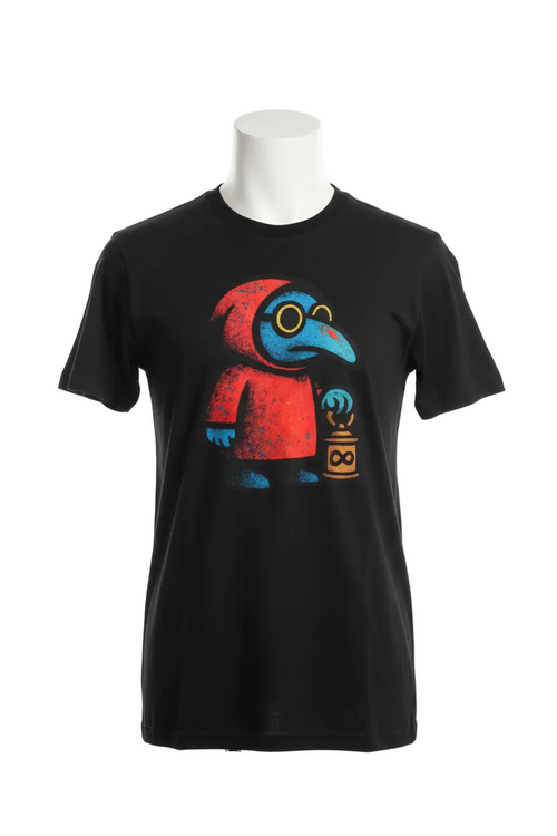 Camiseta negra en torso sin cabeza