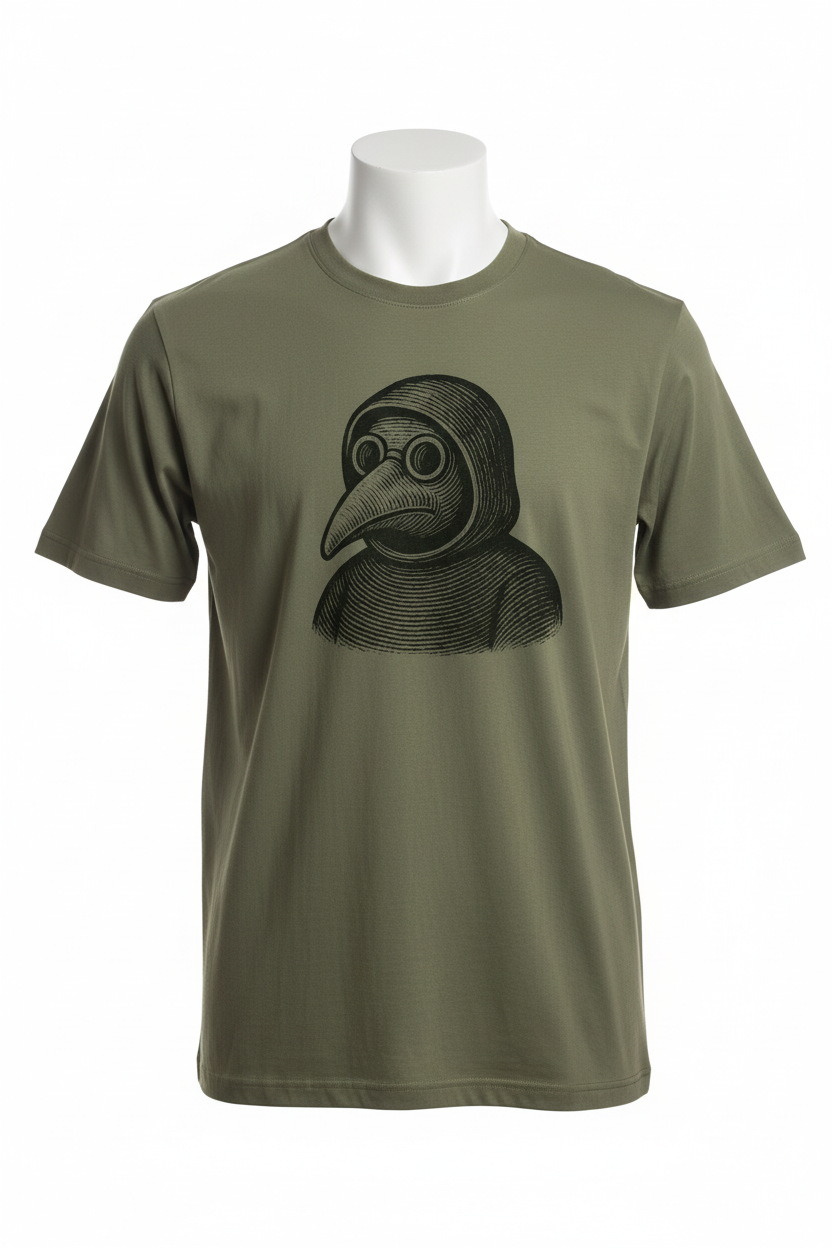 Camiseta verde olivo en maniquí sin cabeza